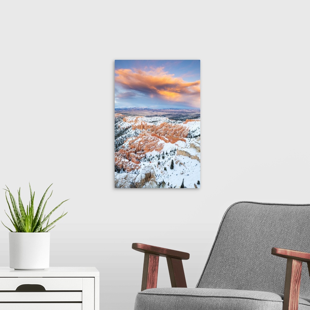 A modern room featuring United States, Utah, Bryce Canyon National Park, Sunset over Bryce Canyon