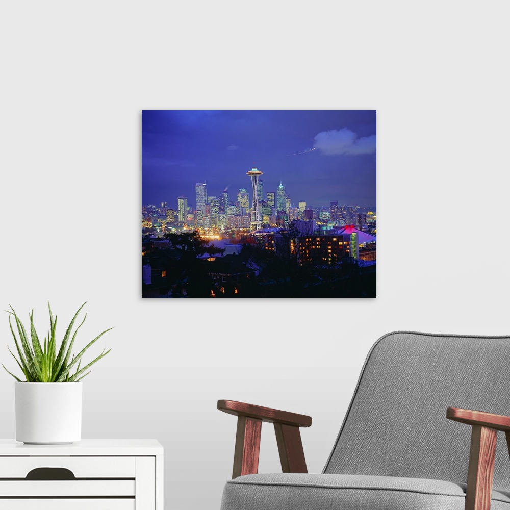 A modern room featuring United States, Washington State, Seattle, Skyline