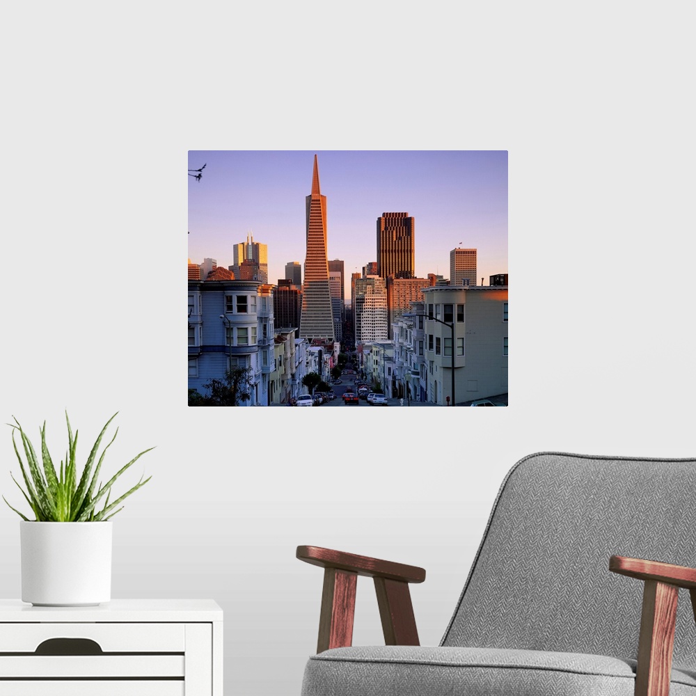 A modern room featuring US, California, San Francisco, Downtown, skyline and Transamerica Pyramid