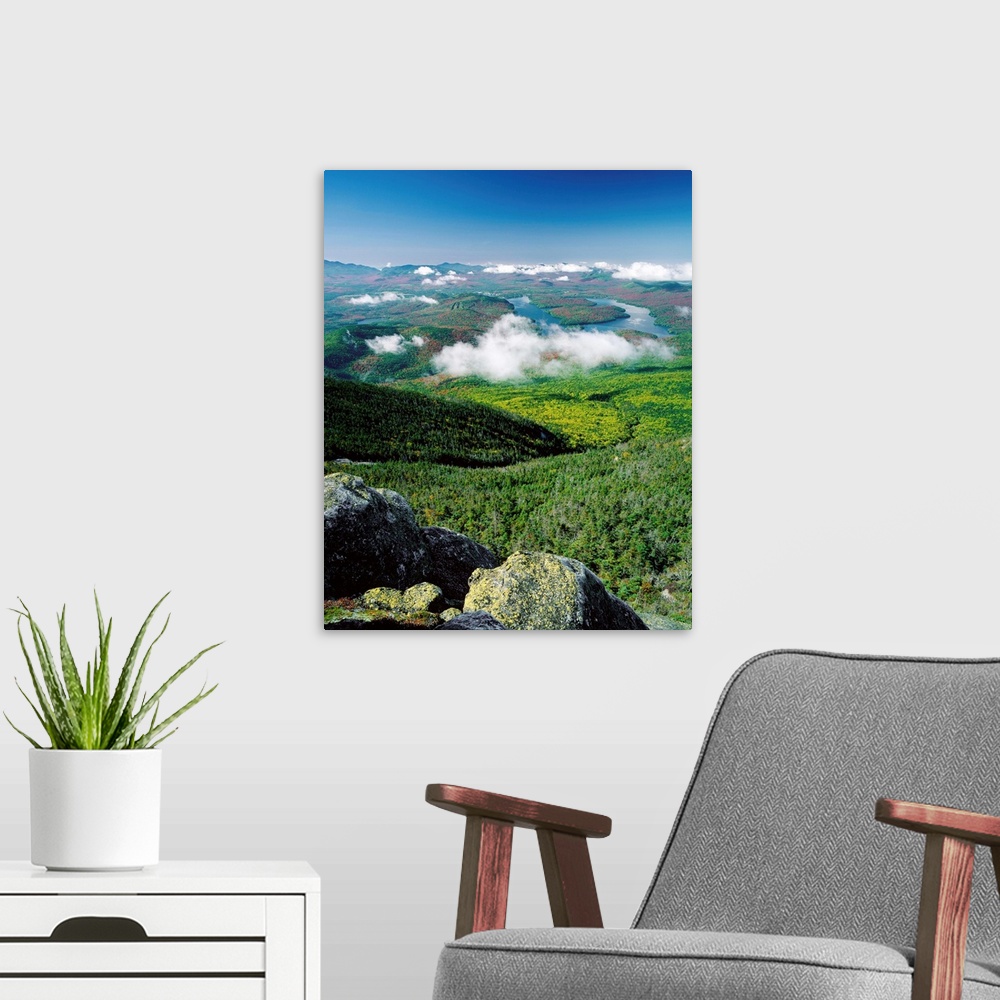 A modern room featuring US, New York State, Adirondack State Park, Lake Placid, view from Whiteface Mount