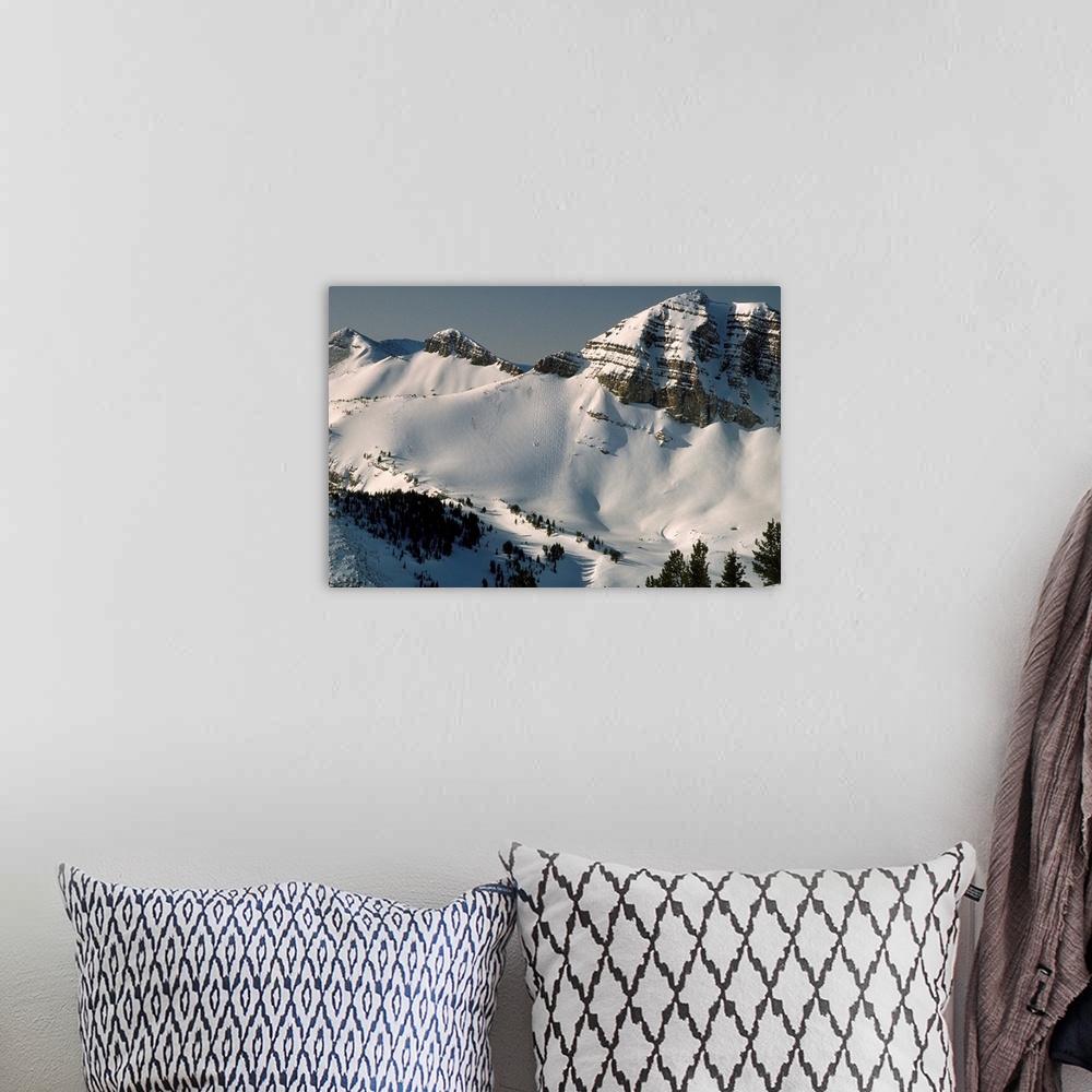 A bohemian room featuring US, Wyoming, Jackson Hole, landscape from Rendezvous mountain
