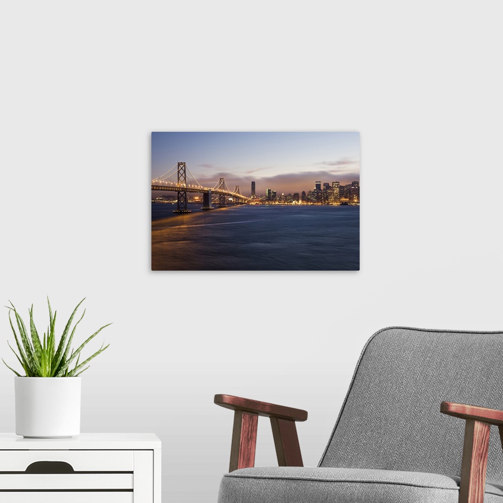 A modern room featuring USA, California, San Francisco, Bay Bridge and city skyline