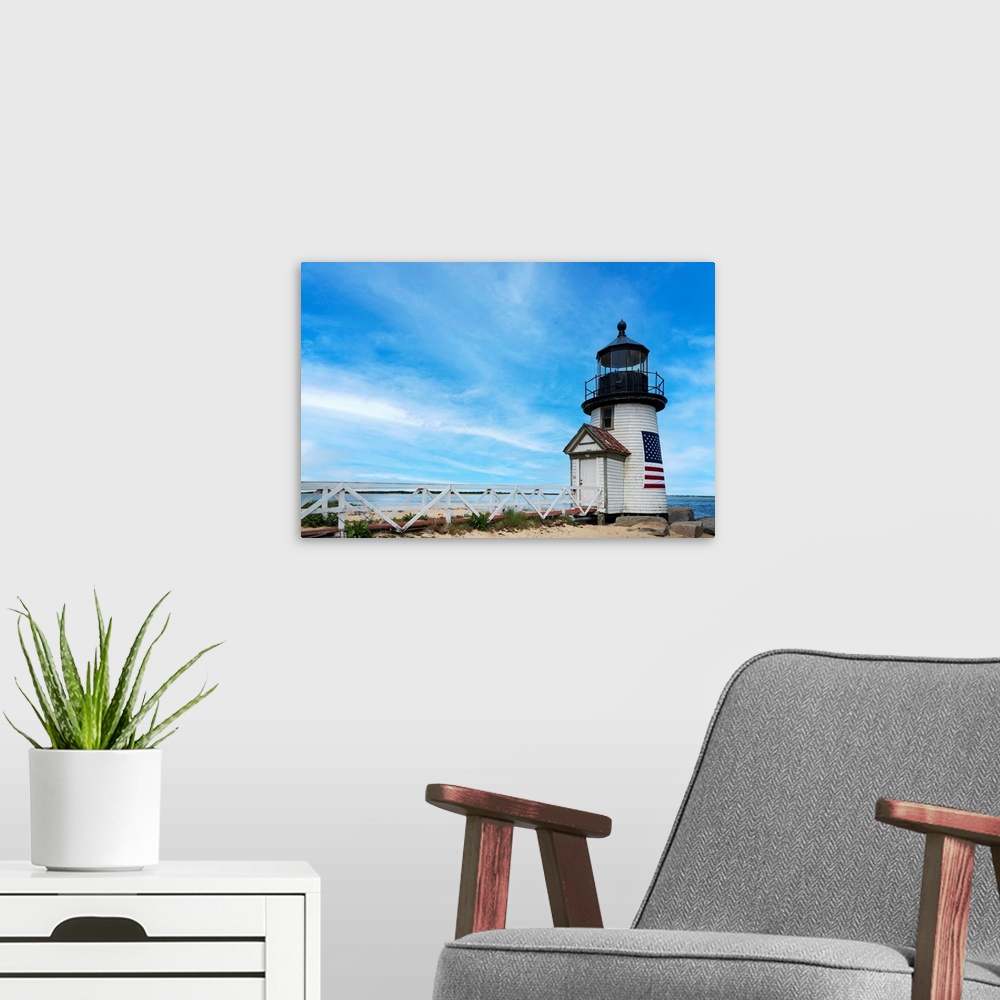 A modern room featuring USA, Nantucket, Massachusetts, New England, Brant Point Lighthouse.
