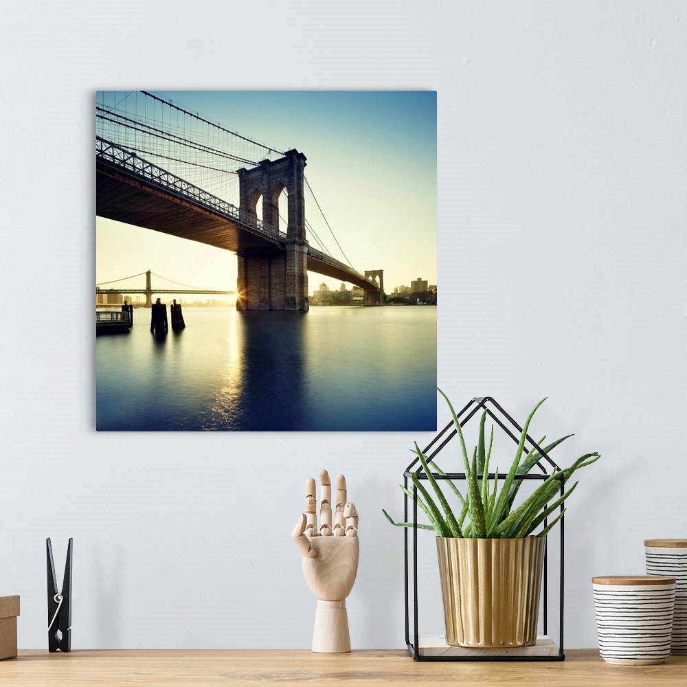 A bohemian room featuring USA, New York City, Brooklyn Bridge.