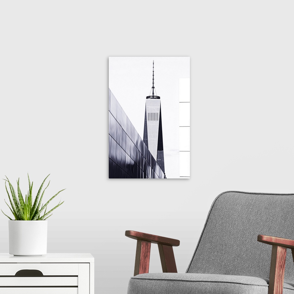 A modern room featuring USA, New York City, Freedom Tower.