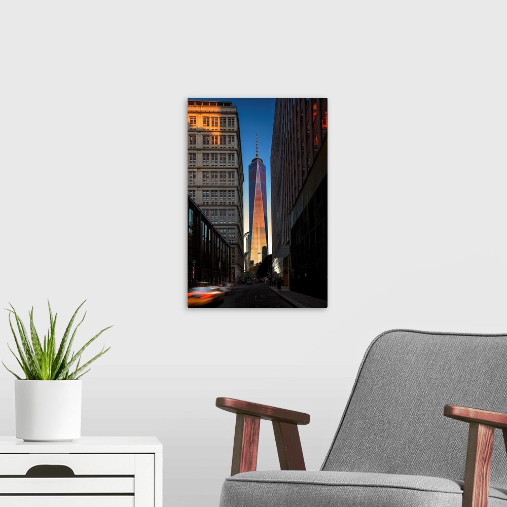 A modern room featuring USA, New York City, Manhattan, Lower Manhattan, One World Trade Center, Freedom Tower, Former Fre...