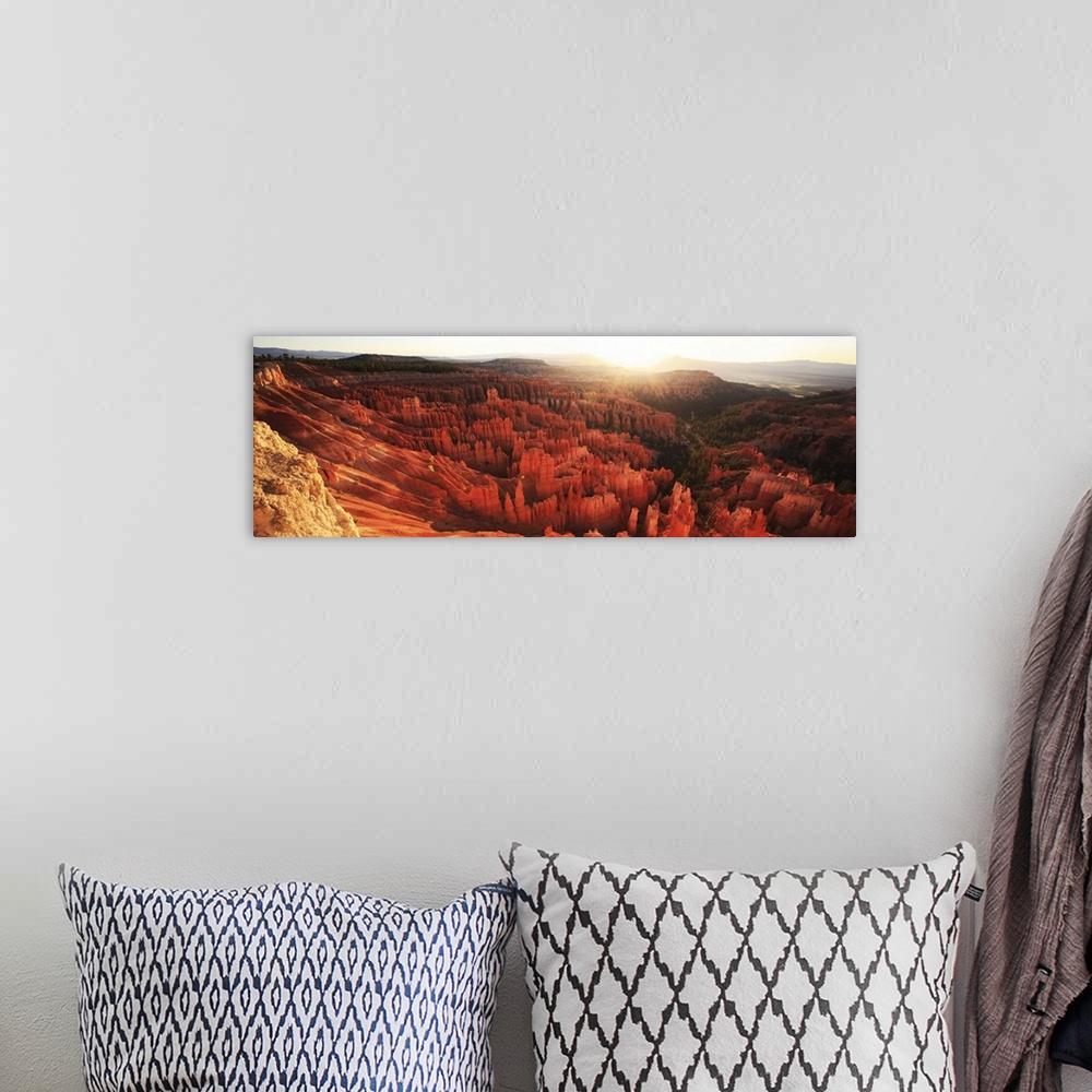 A bohemian room featuring Utah, Bryce Canyon National Park, Panoramic view of Bryce Canyon at sunrise