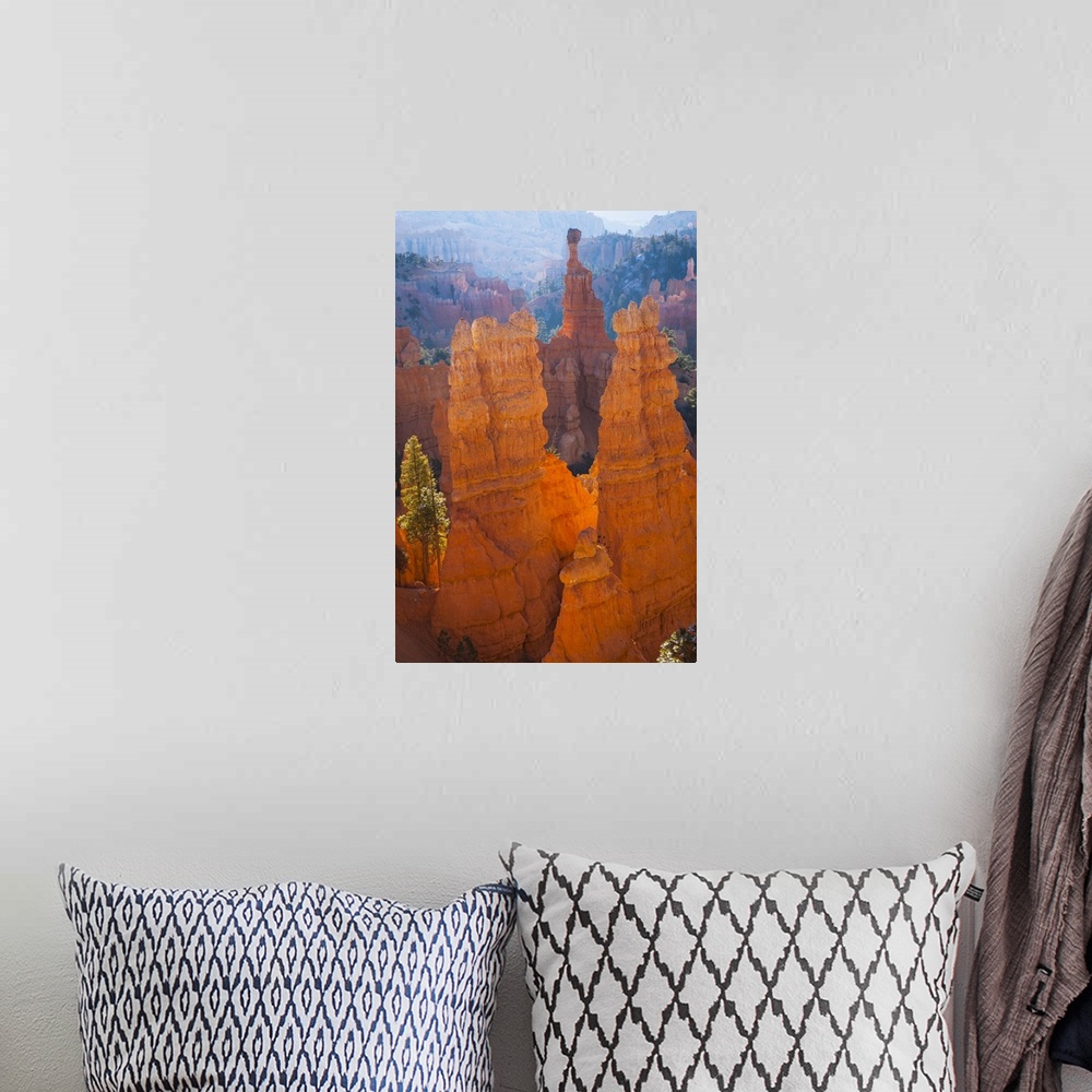 A bohemian room featuring USA, Utah, Bryce Canyon National Park, Thor's Hammer at sunrise.