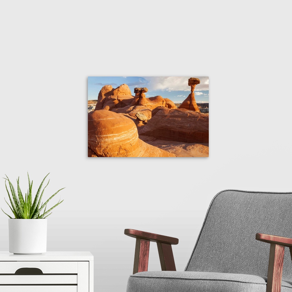 A modern room featuring USA, Utah, The Toadstools, Grand Staircase-Escalante National Monument.