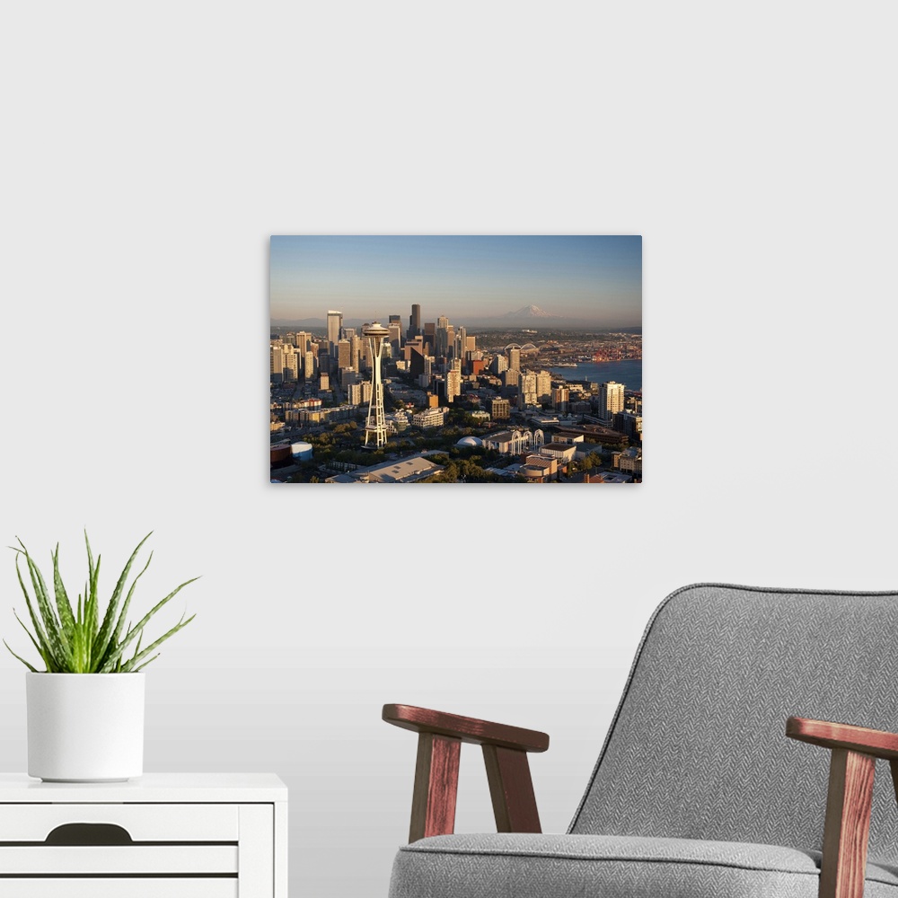A modern room featuring Washington, Seattle, Space Needle and the Seattle Center and Elliott Bay