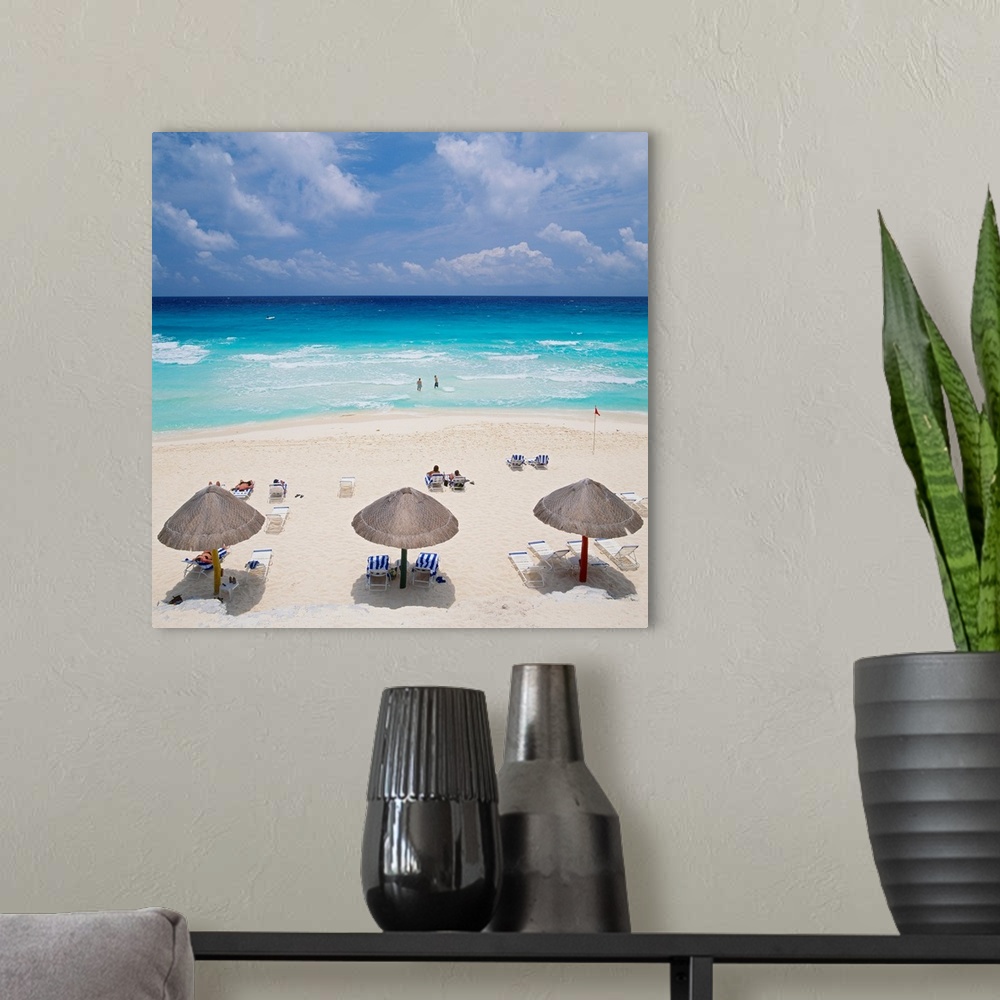 A modern room featuring Yucatan, Cancun, Mexico, View of the beach