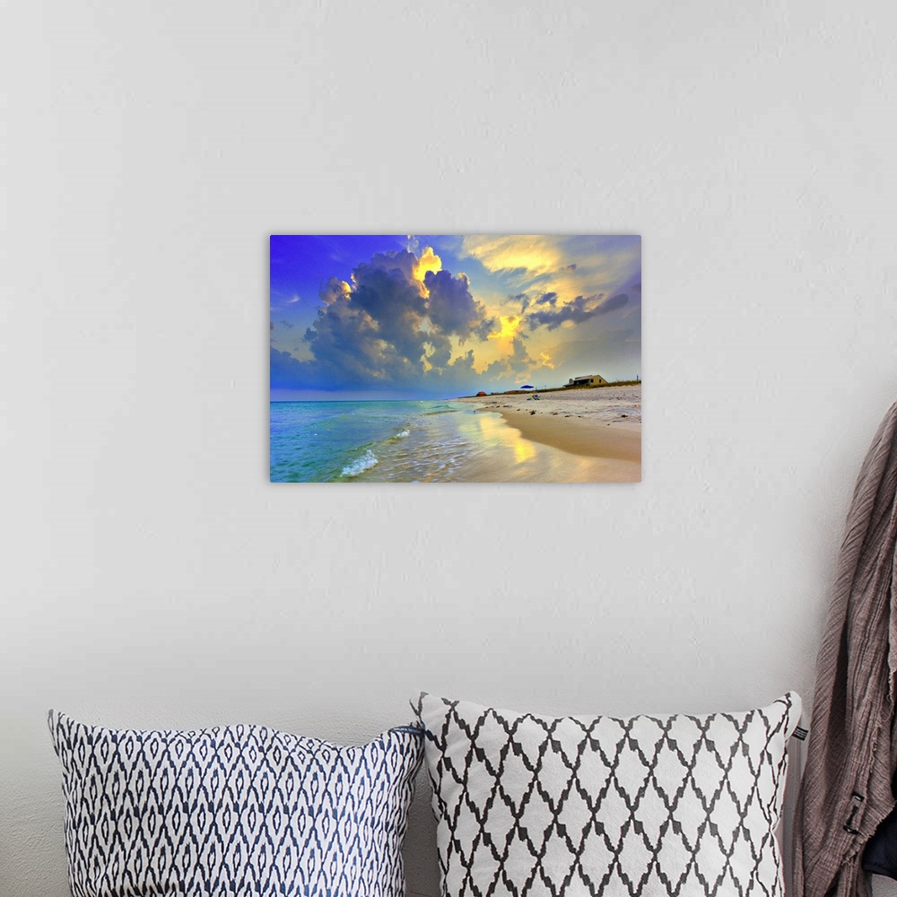 A bohemian room featuring A beautiful beach sunset along the National Seashore viewed from Navarre, Florida.
