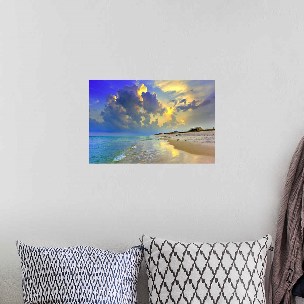 A bohemian room featuring A beautiful beach sunset along the National Seashore viewed from Navarre, Florida.