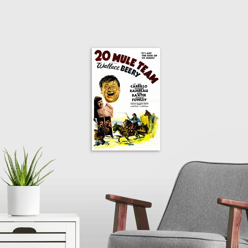 A modern room featuring 20 Mule Tem - Vintage Movie Poster