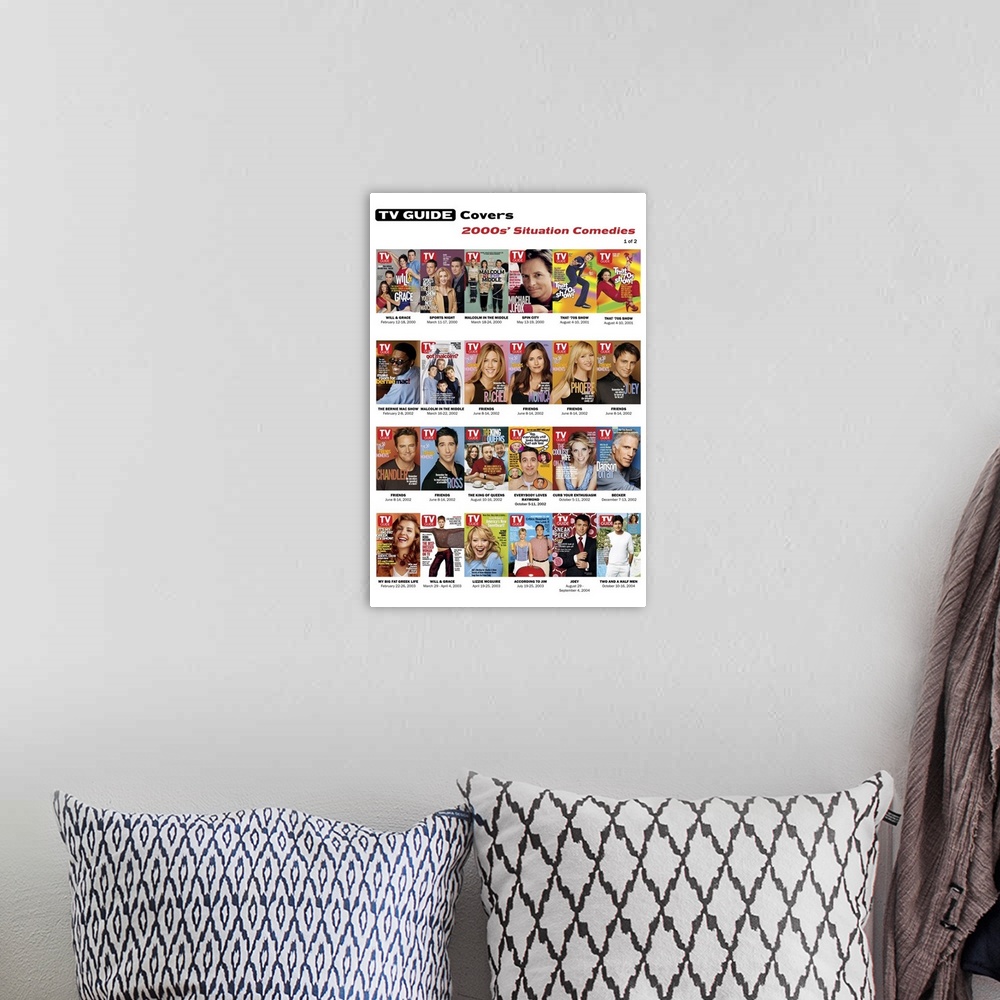 A bohemian room featuring 2000s' Situation Comedies #1 of 2, TV Guide Covers Poster, 2020. TV Guide.