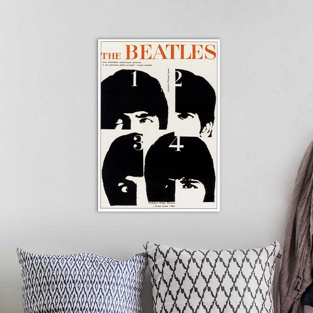 A bohemian room featuring A Hard Day's Night, The Beatles-Clockwise From Top Left: John Lennon, George Harrison, Ringo Star...