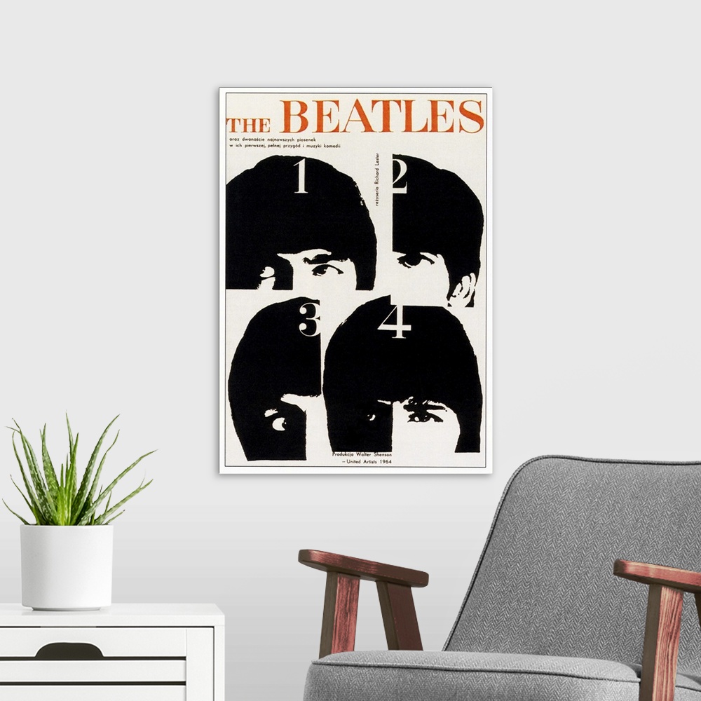 A modern room featuring A Hard Day's Night, The Beatles-Clockwise From Top Left: John Lennon, George Harrison, Ringo Star...