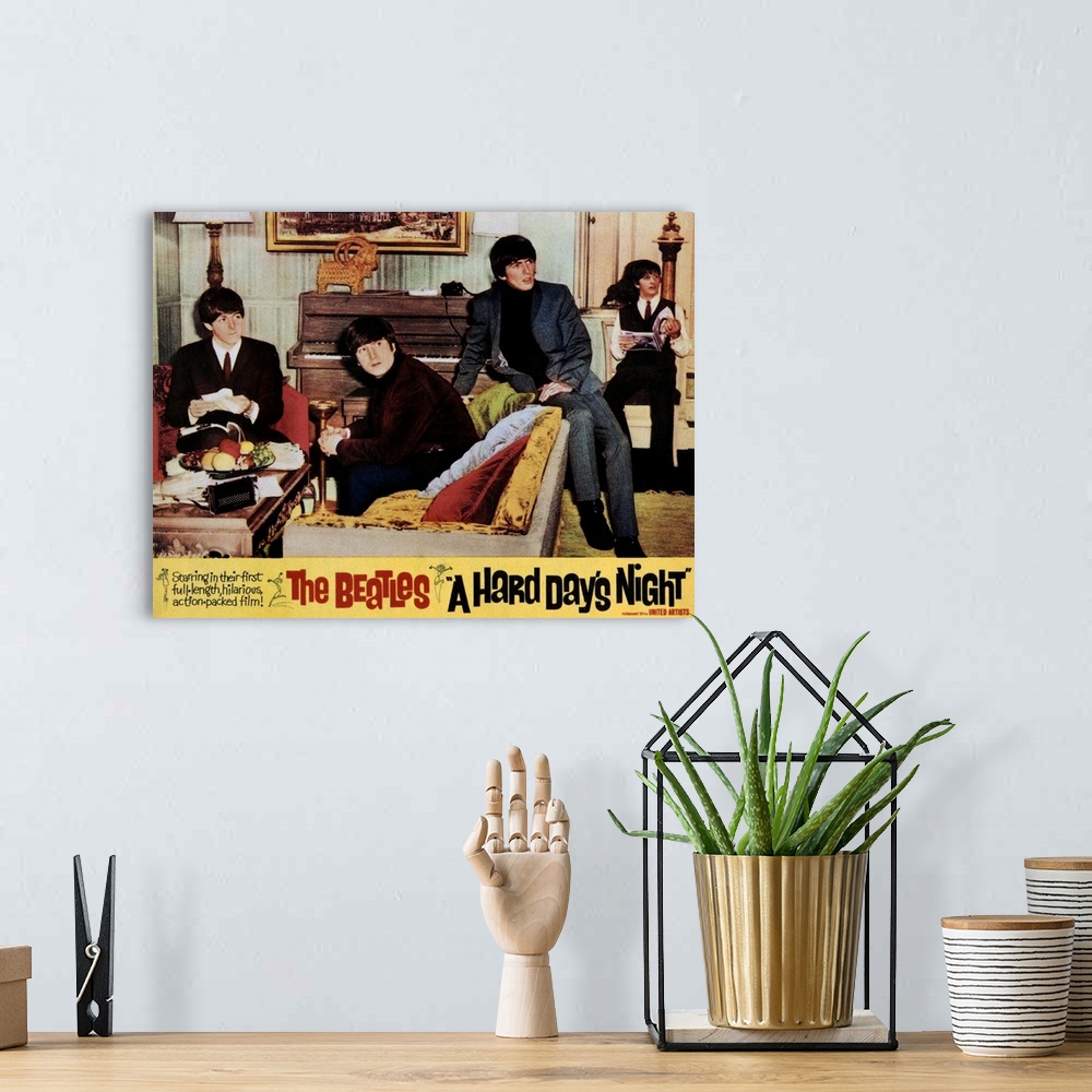 A bohemian room featuring A HARD DAY'S NIGHT, The Beatles: (l-r): Paul McCartney, John Lennon, George Harrison, Ringo Starr...