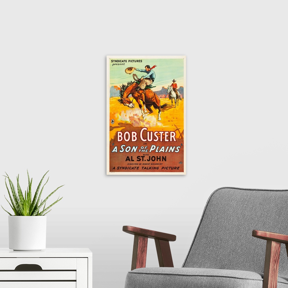 A modern room featuring A Son Of The Plains - Vintage Movie Poster