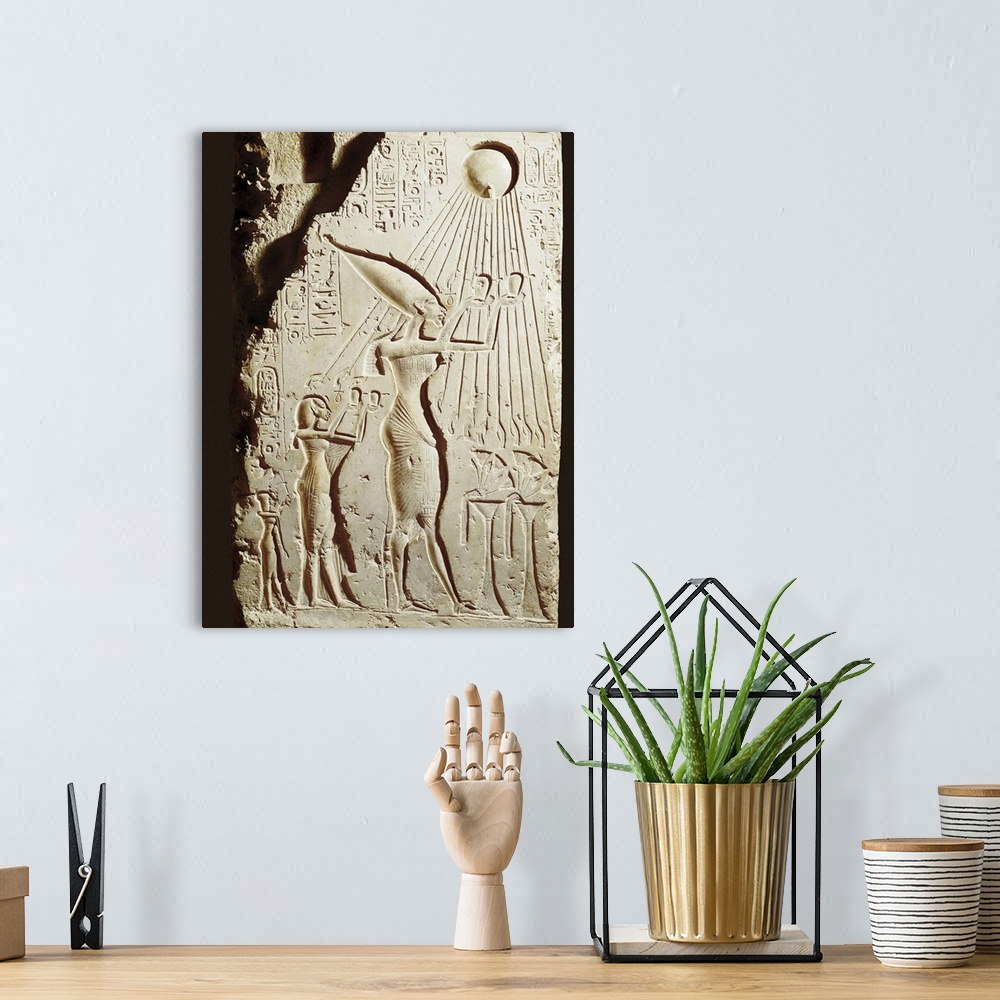 A bohemian room featuring Akhenaten and his family offering to the sun-god Aten