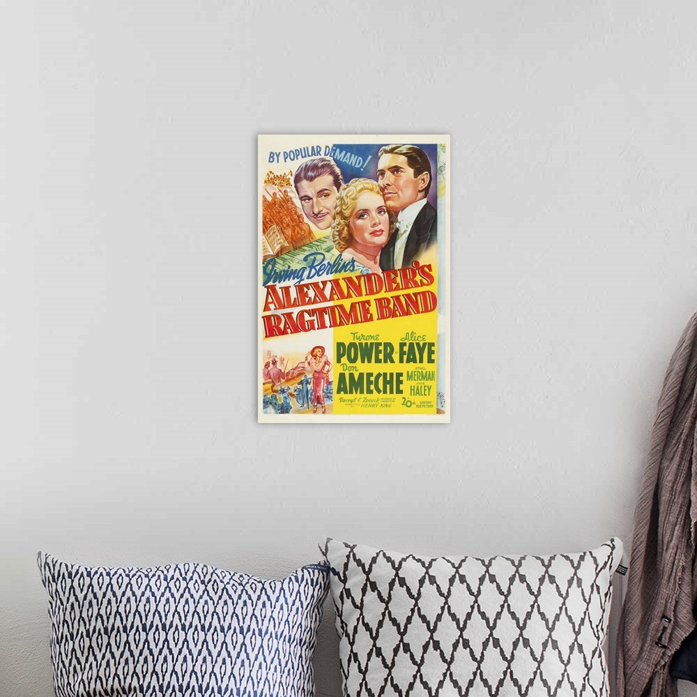 A bohemian room featuring Alexander's Ragtime Band - Vintage Movie Poster