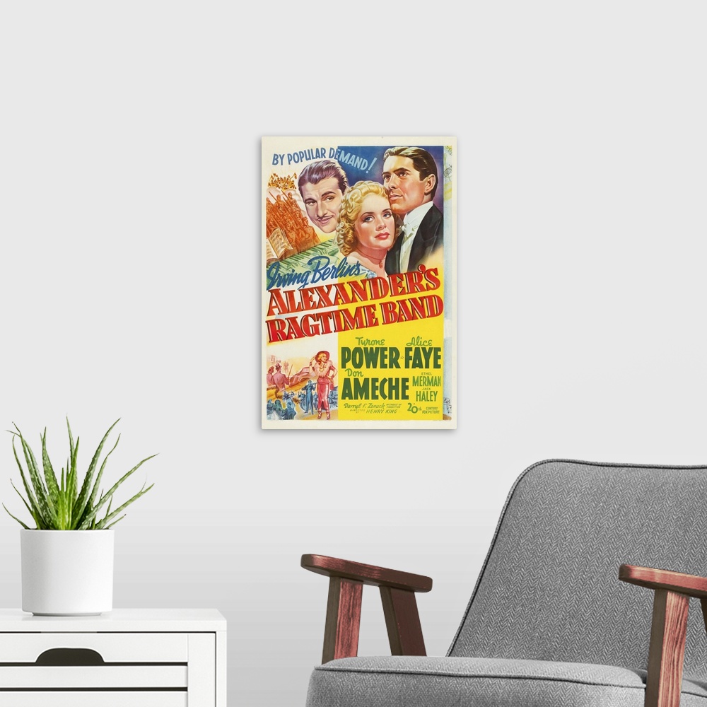 A modern room featuring Alexander's Ragtime Band - Vintage Movie Poster