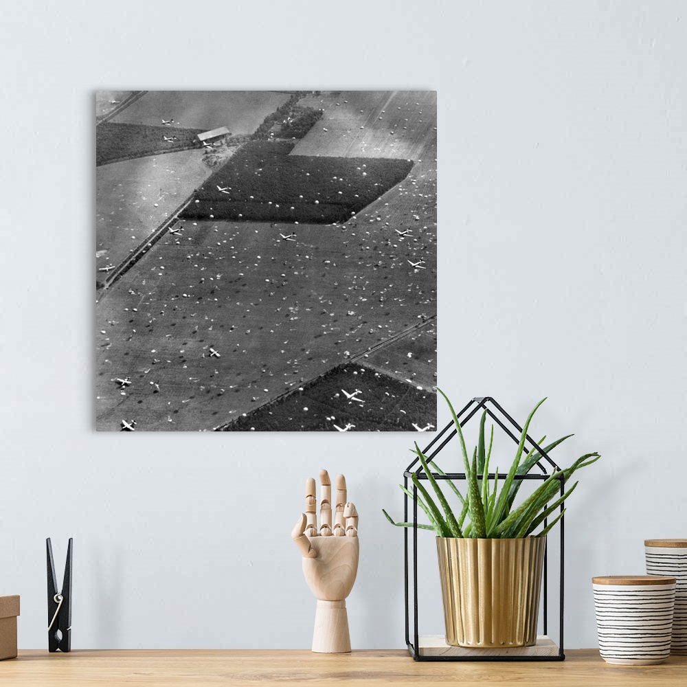 A bohemian room featuring Allied planes drop paratroopers onto Holland's fields already dotted with gliders and airborne tr...