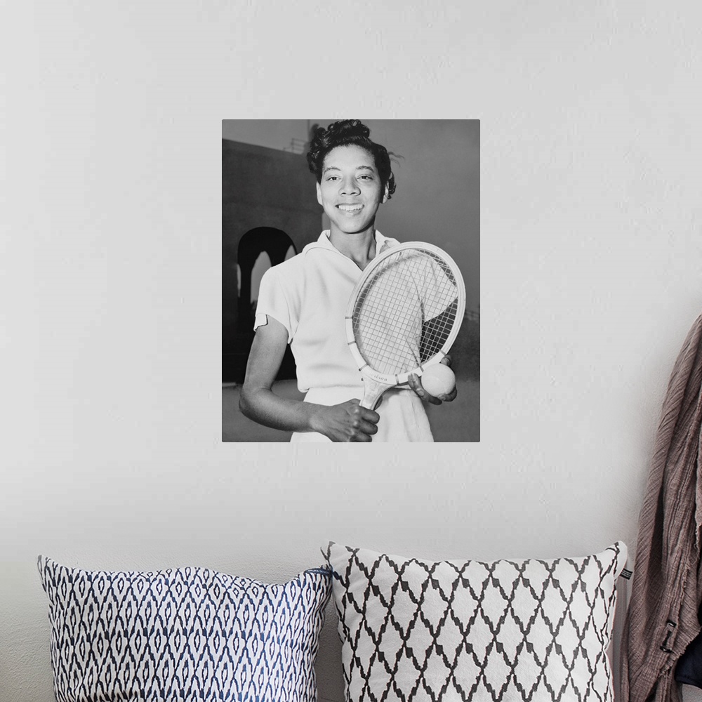A bohemian room featuring Althea Gibson was the first African American to play in the U.S. Open Tennis Tournament in 1950. ...
