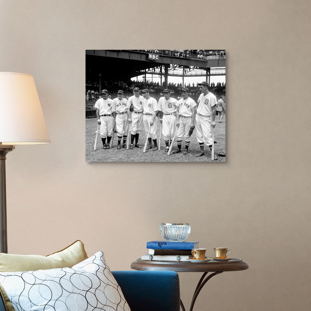 A traditional room featuring American League baseball greats in the line-up of the 5th All-Star Game played on July 7, 1937. P...