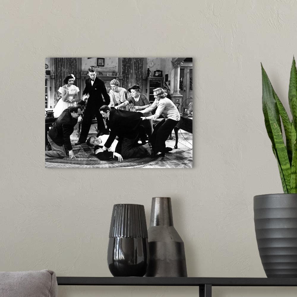 A modern room featuring Ann Miller, James Stewart, Mary Forbes, Spring Byington, You Can't Take It With You