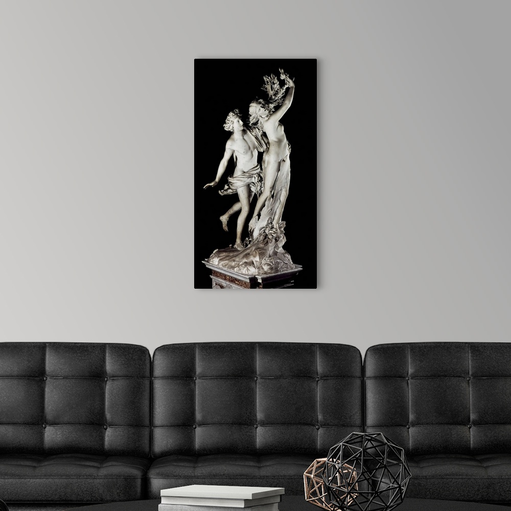 A modern room featuring Apollo and Daphne by Giovanni Lorenzo Bernini