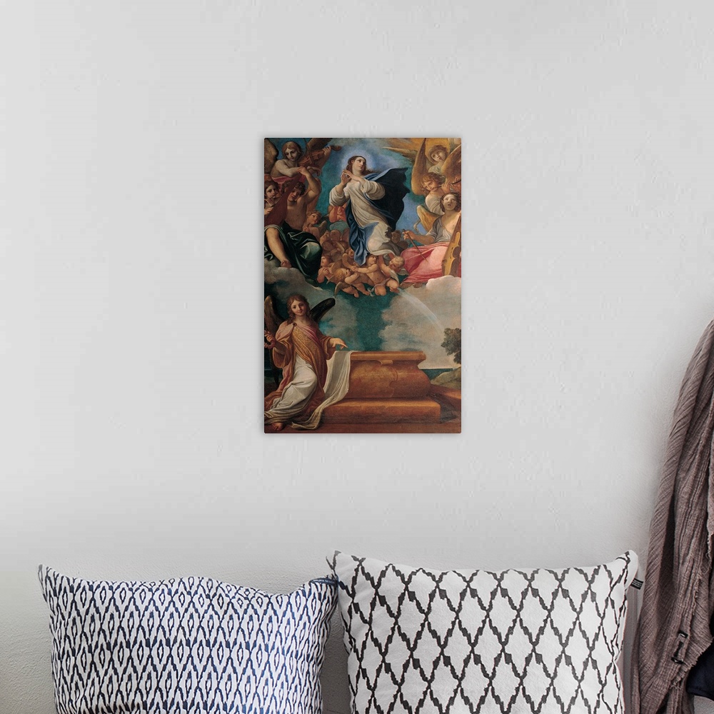 A bohemian room featuring Carracci Ludovico, Assumption of the Virgin, 1606 - 1607, 17th Century, oil on canvas, Italy, Emi...