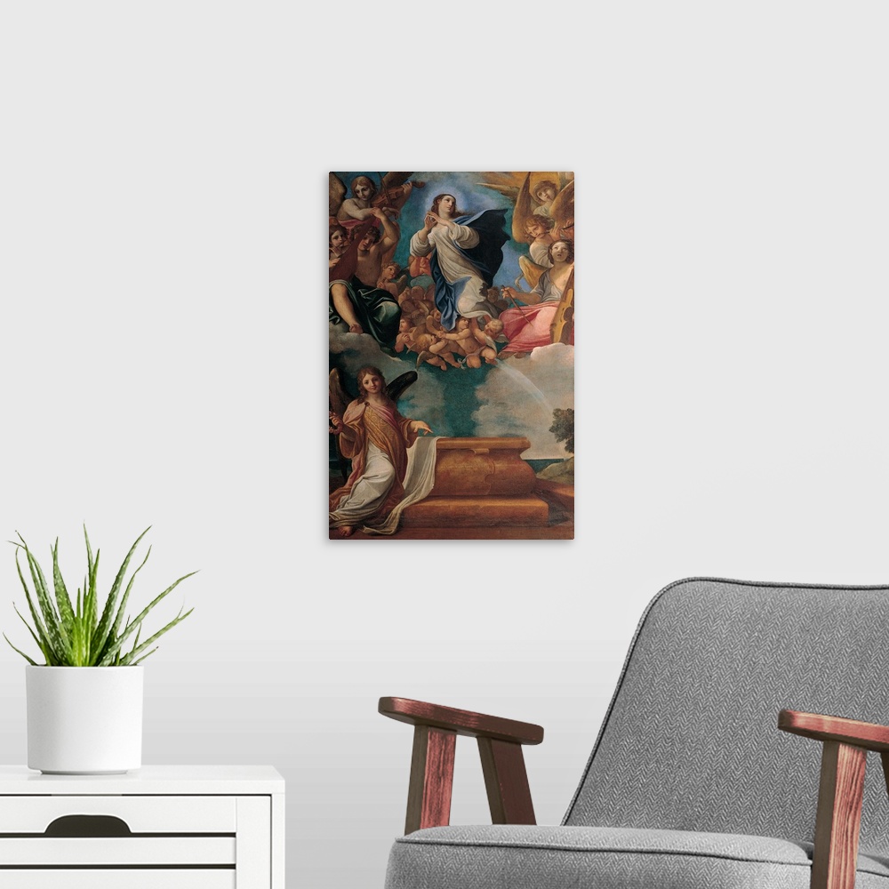 A modern room featuring Carracci Ludovico, Assumption of the Virgin, 1606 - 1607, 17th Century, oil on canvas, Italy, Emi...
