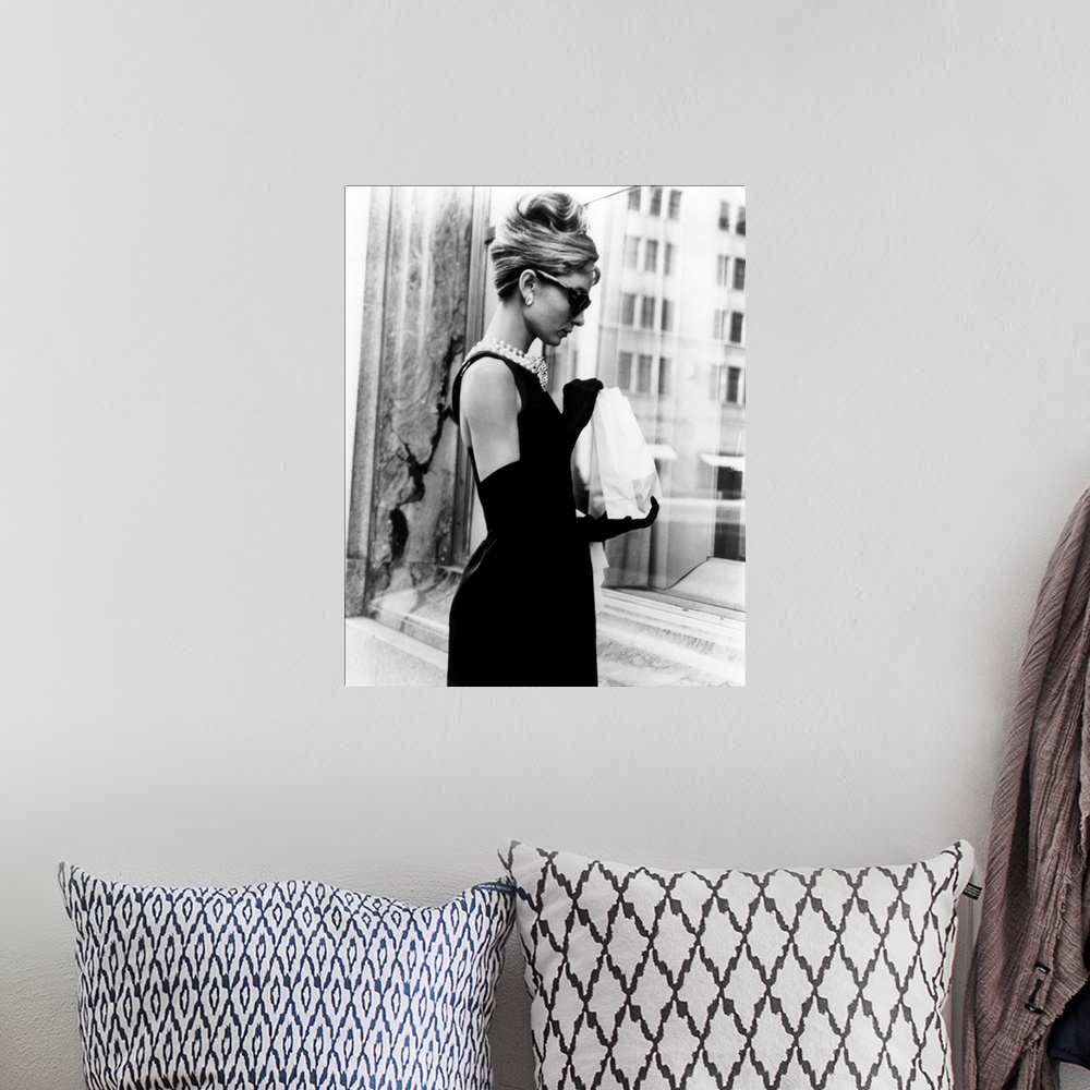 A bohemian room featuring BREAKFAST AT TIFFANY'S, Audrey Hepburn, 1961.
