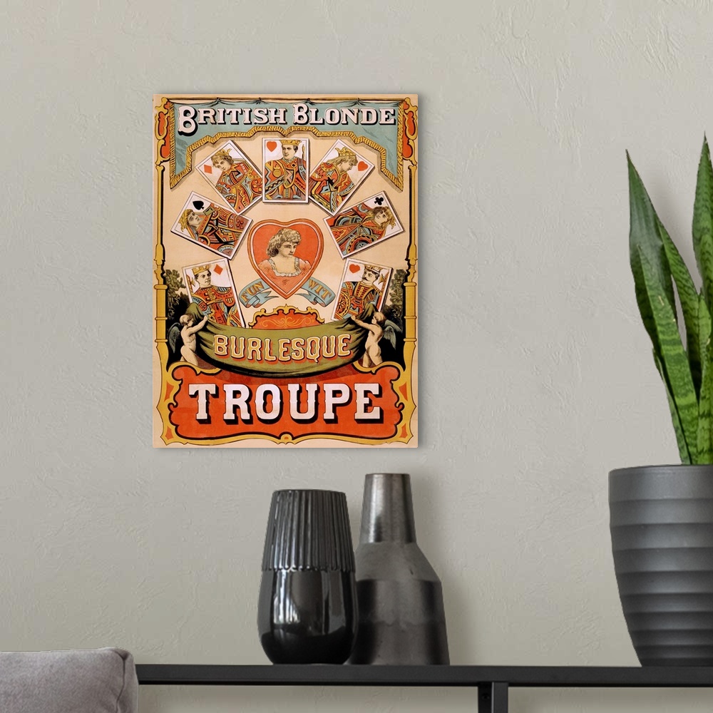 A modern room featuring British Blondes Burlesque Troupe - Vintage Poster