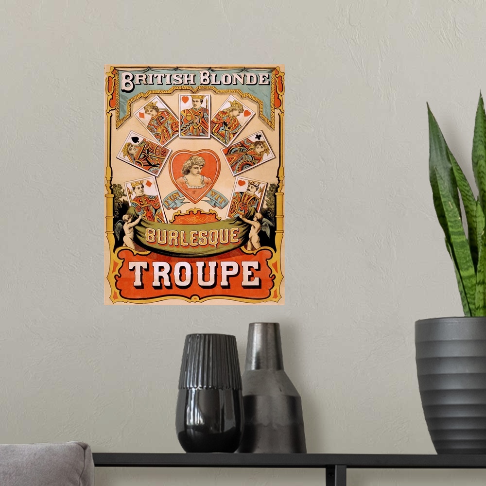 A modern room featuring British Blondes Burlesque Troupe - Vintage Poster