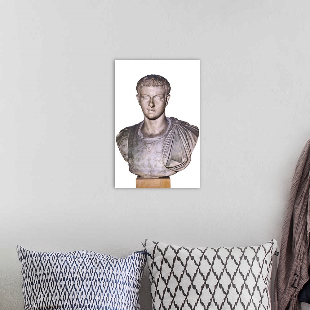A bohemian room featuring Bust of Caligula