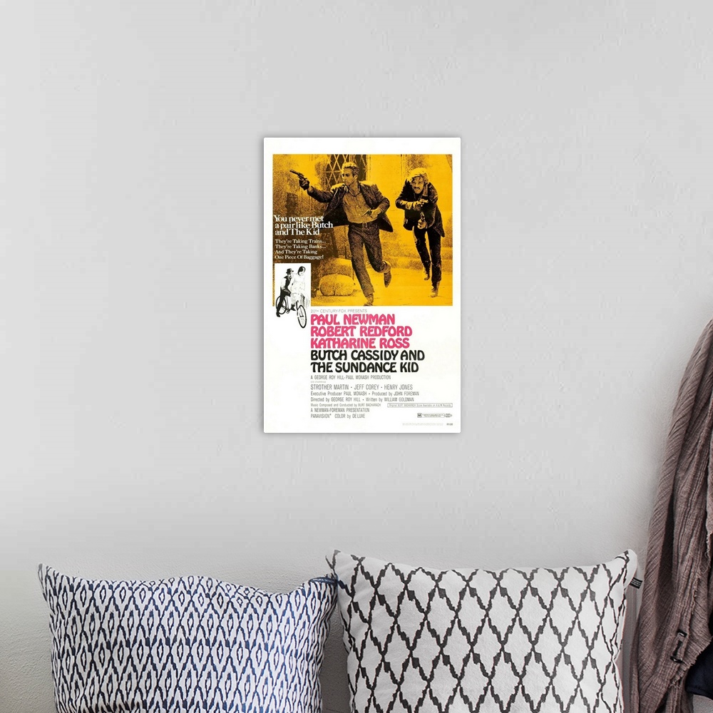 A bohemian room featuring Butch Cassidy and the Sundance Kid - Vintage Movie Poster