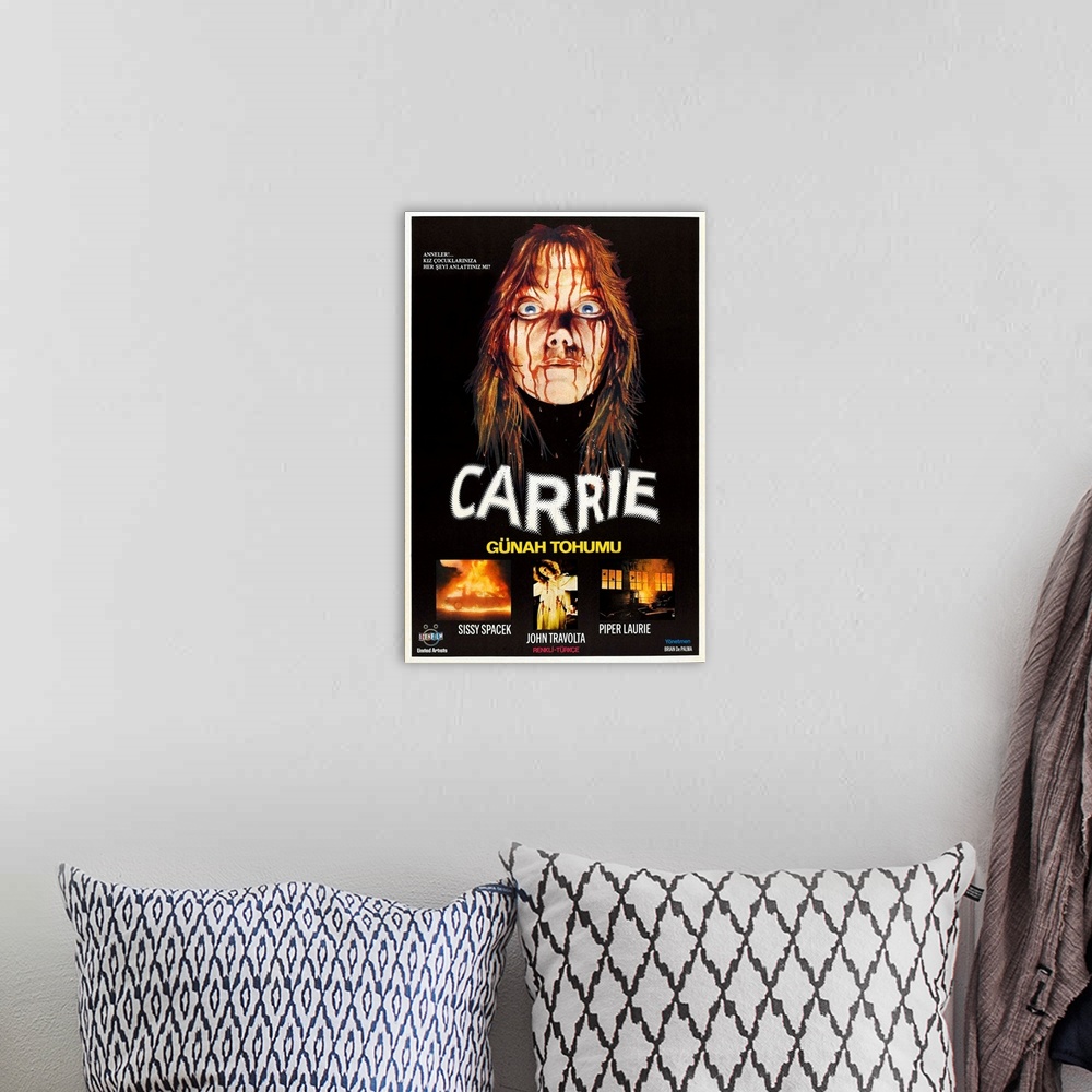 A bohemian room featuring Carrie - Vintage Movie Poster (Turkish)