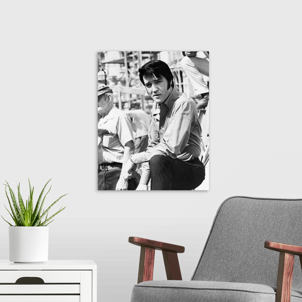 A modern room featuring Change Of Habit, Elvis Presley, On-Set Between Takes, 1969