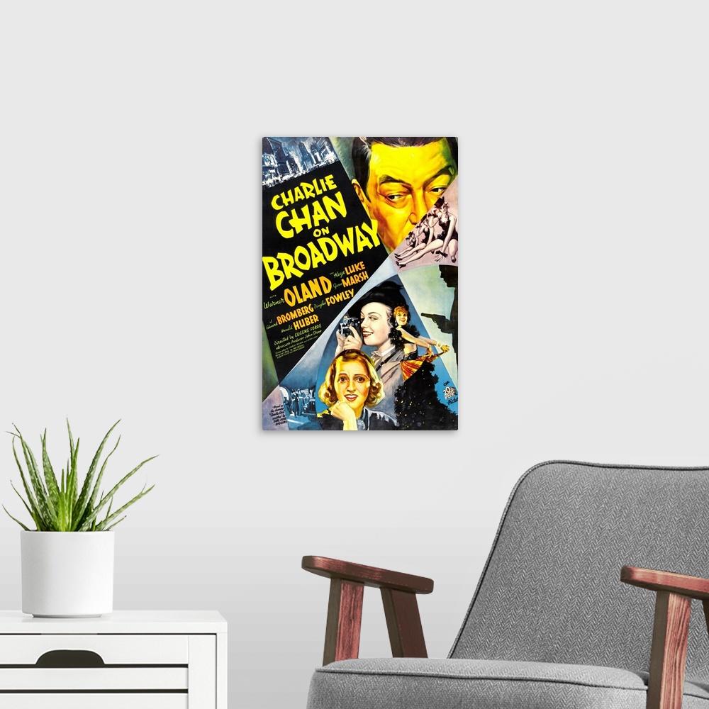 A modern room featuring Charlie Chan on Broadway - Vintage Movie Poster