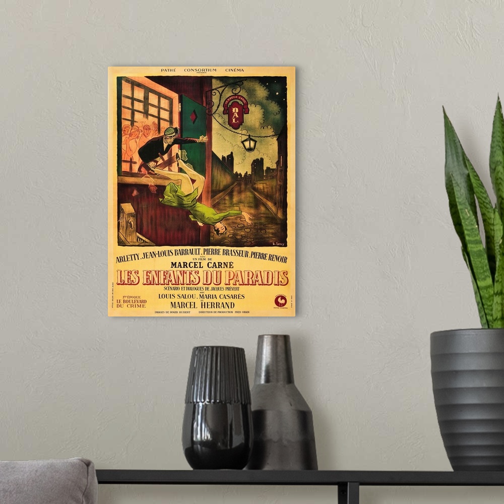A modern room featuring Children of Paradise - Vintage Movie Poster (French)