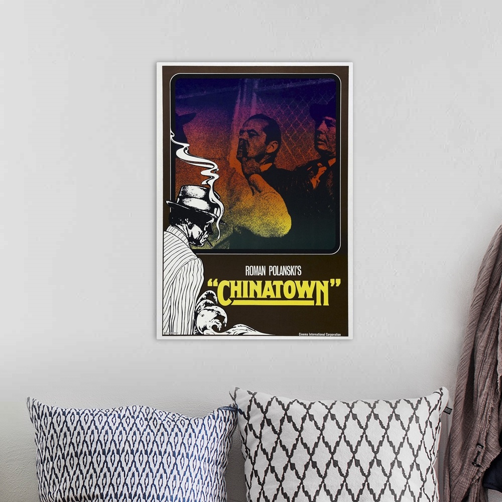 A bohemian room featuring Chinatown - Vintage Movie Poster (German)