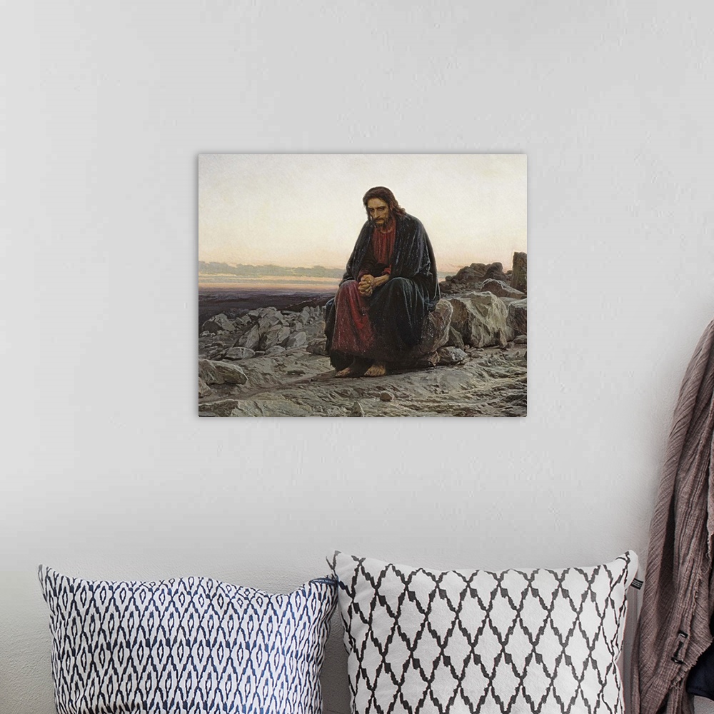 A bohemian room featuring Christ in the Wilderness