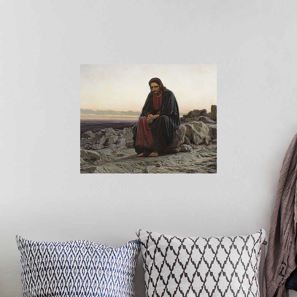 A bohemian room featuring Christ in the Wilderness