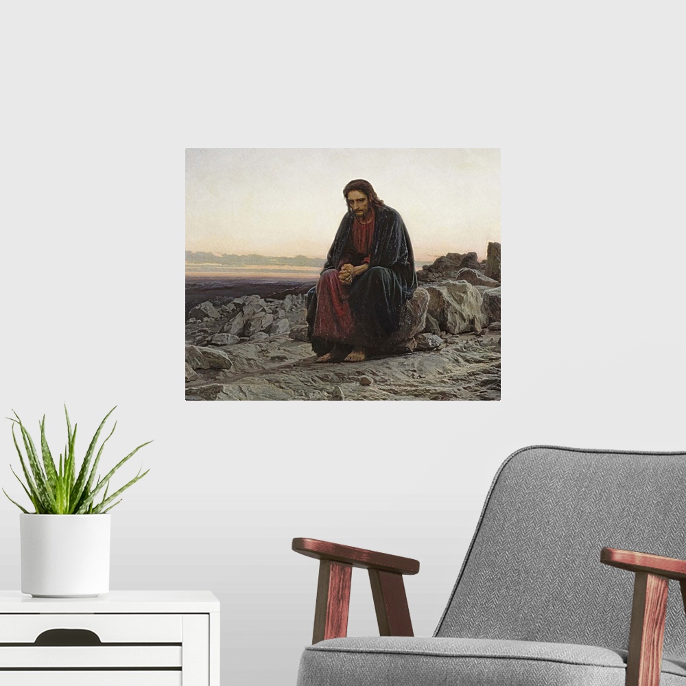 A modern room featuring Christ in the Wilderness