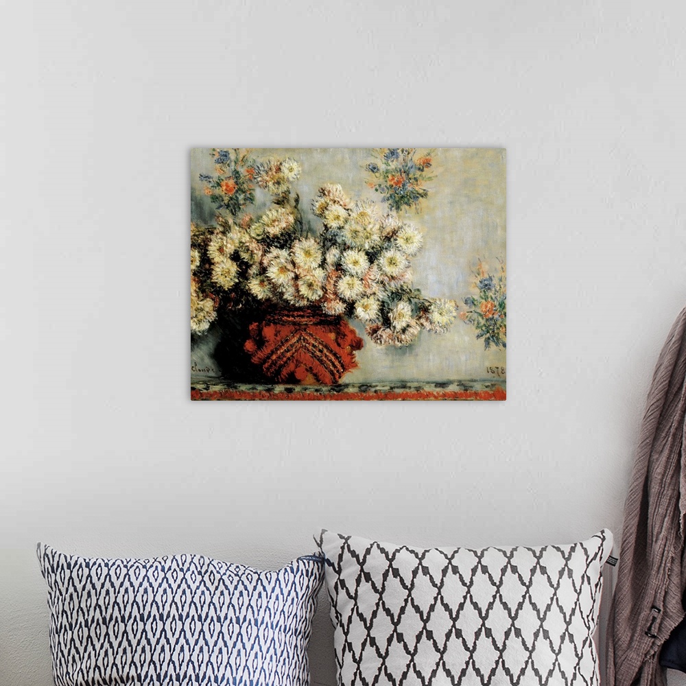 A bohemian room featuring Chrysanthemums