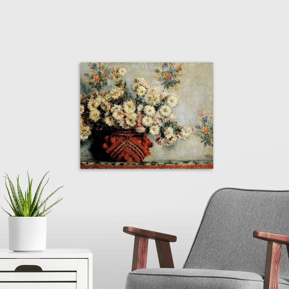 A modern room featuring Chrysanthemums