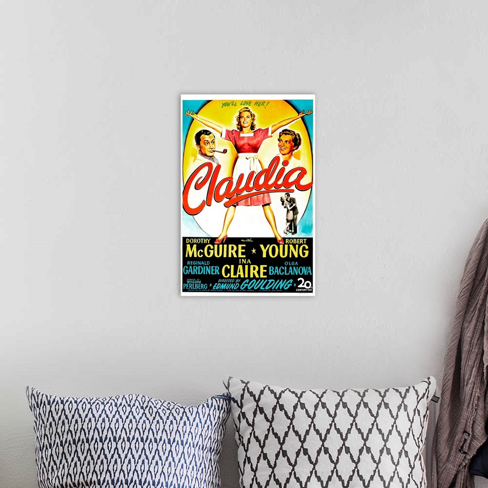 A bohemian room featuring Claudia - Vintage Movie Poster
