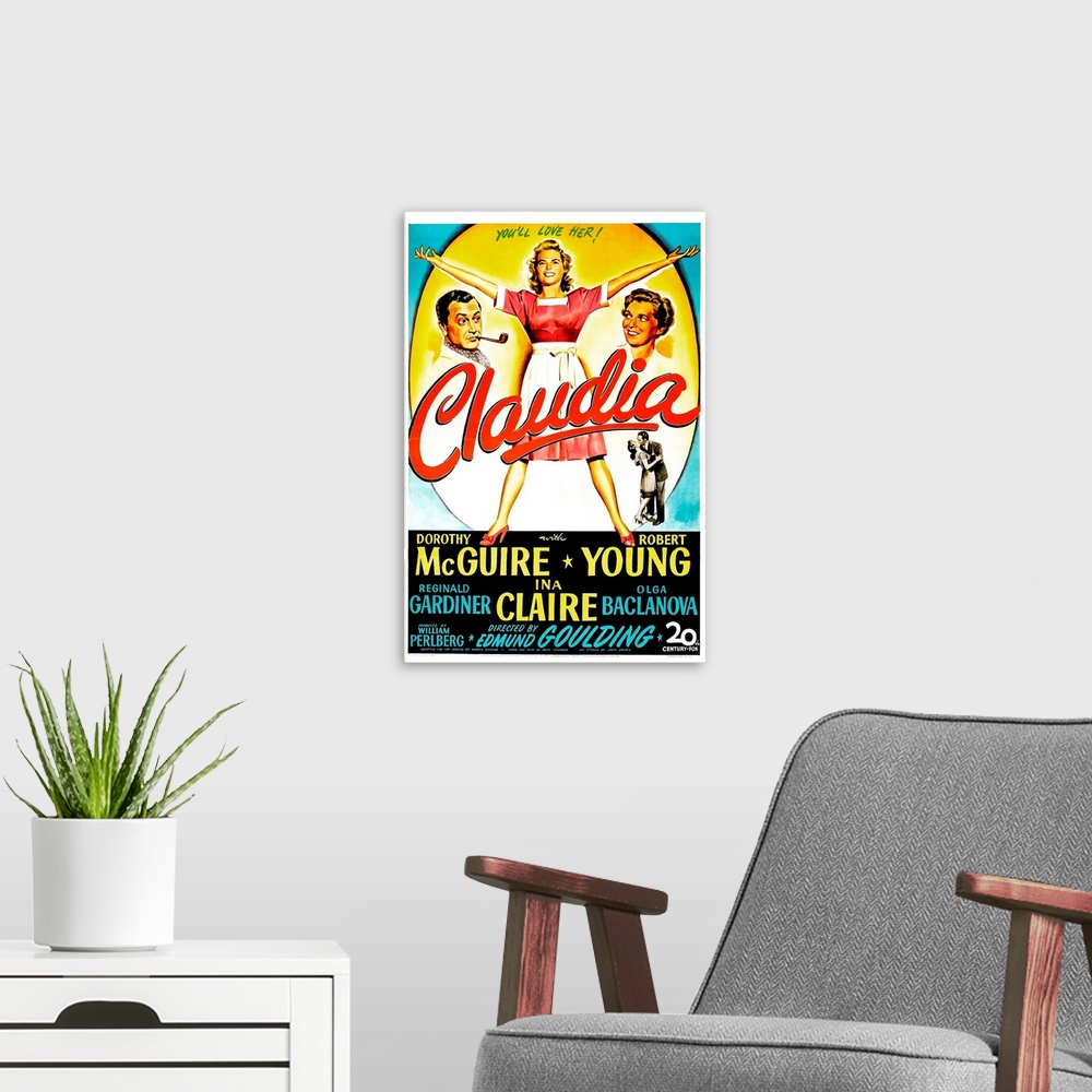 A modern room featuring Claudia - Vintage Movie Poster